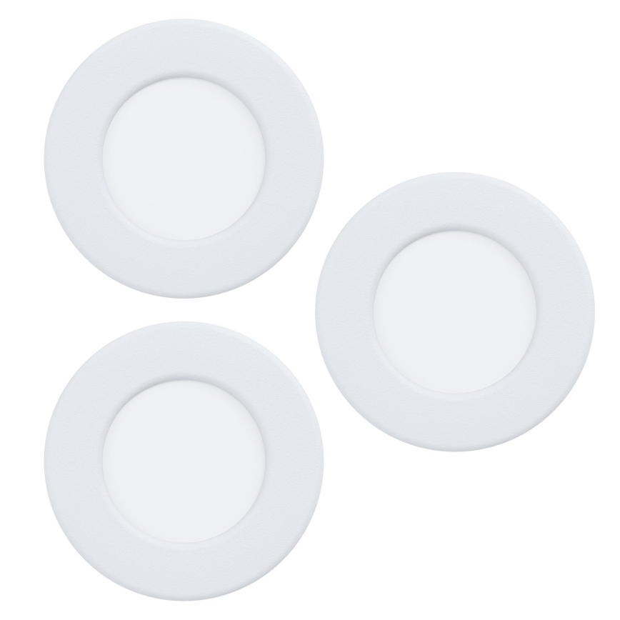 Eglo - Set om 3 LED-infällda takarmaturer FUEVA 5, 5x LED/2,7W/230V, Ø 8,6 cm