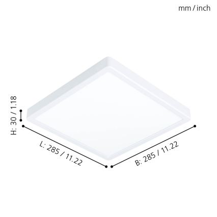 Eglo - LED-taklampa LED/20W/230V 28,5x28,5 cm