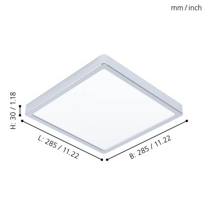 Eglo - LED badrumstaklampa LED/20W/230V IP44 28,5x28,5 cm