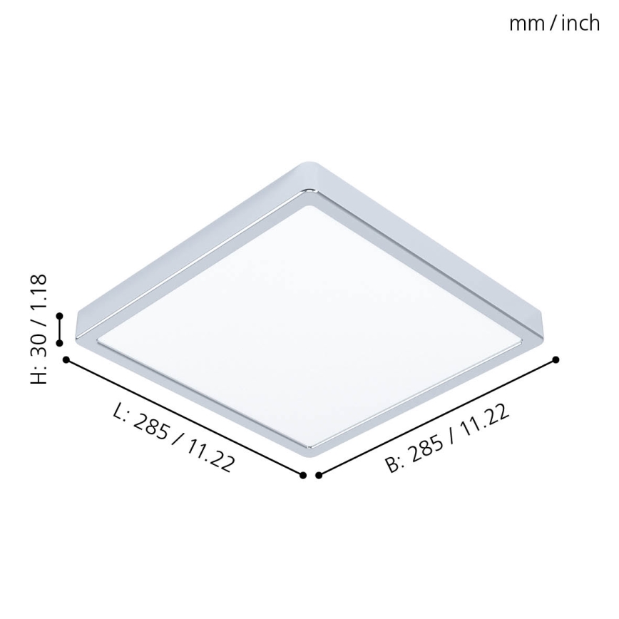 Eglo - LED badrumstaklampa LED/20W/230V IP44 28,5x28,5 cm
