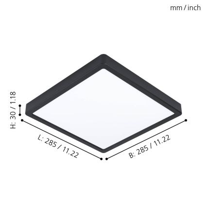 Eglo - LED-takarmatur för badrum LED/20W/230V IP44 28,5x28,5 cm