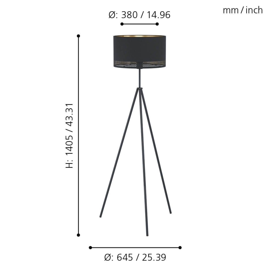 Eglo 99279 - Golvlampa ESTEPERRA 1xE27/40W/230V