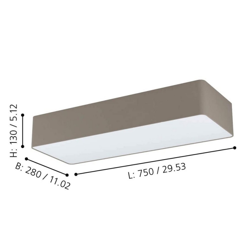 Eglo 99301 - Taklampa POSADERRA 3xE27/28W/230V