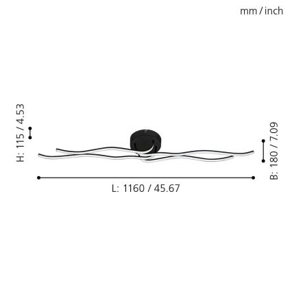 Eglo 99322 - LED Ljuskrona RONCADE LED/36W/230V