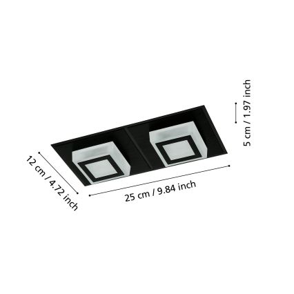 Eglo 99362 - LED-taklampa MASIANO 2xLED/3,3W/230V