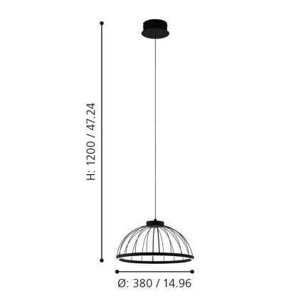Eglo 99401 - LED Ljuskrona med snöre BOGOTENILLO LED/22W/230V