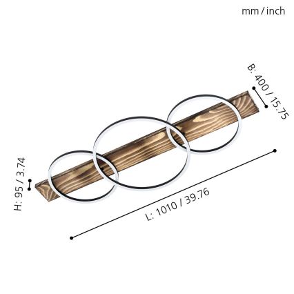 Eglo - LED Taklampa 2xLED/12W/230V + LED/12W