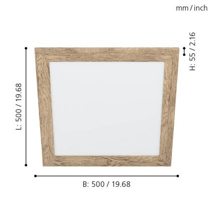 Eglo 99435 - LED-takarmatur PIGLIONASSO LED/20W/230V 500x500 mm