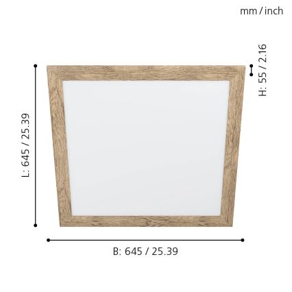 Eglo 99436 - LED taklampa PIGLIONASSO LED/32W/230V 645x645 mm