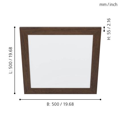 Eglo 99474 - LED taklampa PIGLIONASSO LED/20W/230V 500x500 mm