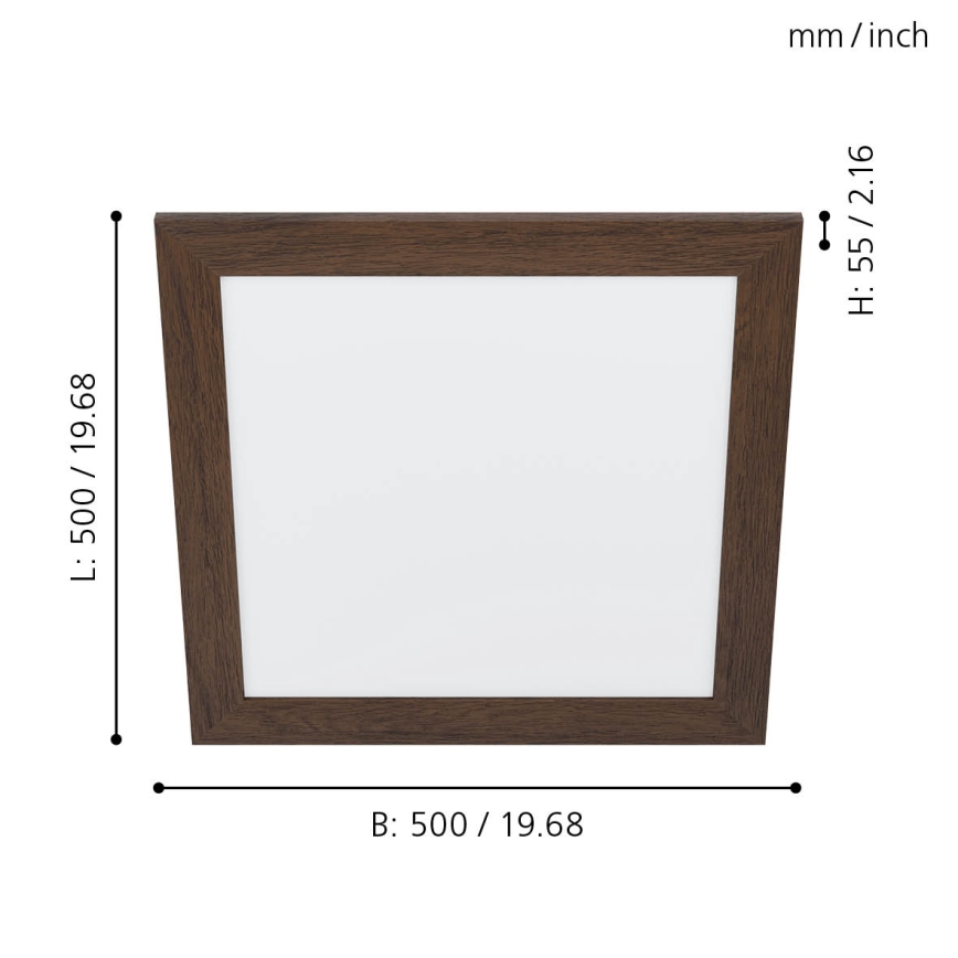 Eglo 99474 - LED taklampa PIGLIONASSO LED/20W/230V 500x500 mm