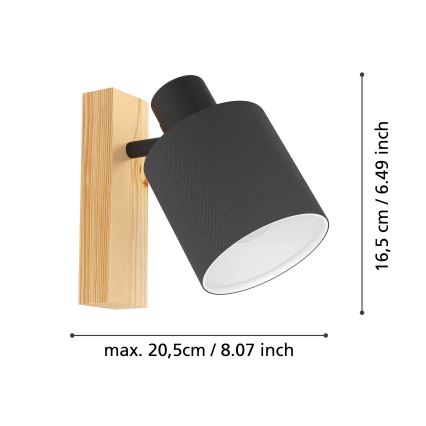 Eglo - Vägglampa  1xE27/10W/230V