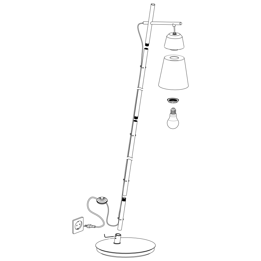 Eglo 99547 - Golvlampa CANTERRAS 1xE27/40W/230V