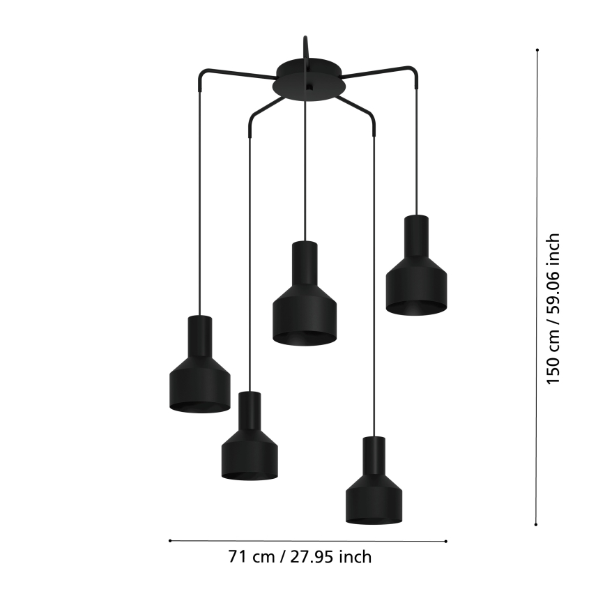 Eglo - Ljusskrona med upphängningsrem  5xE27/40W/230V