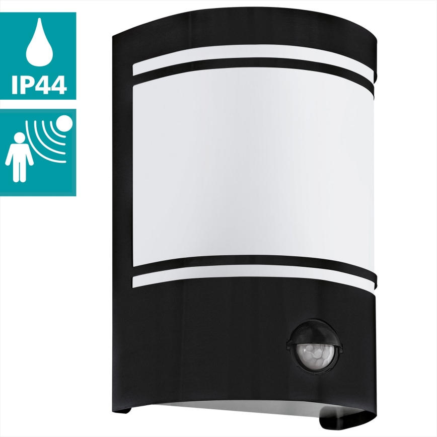 Eglo - Utomhus väggbelysning med en sensor 1xE27/40W/230V IP44