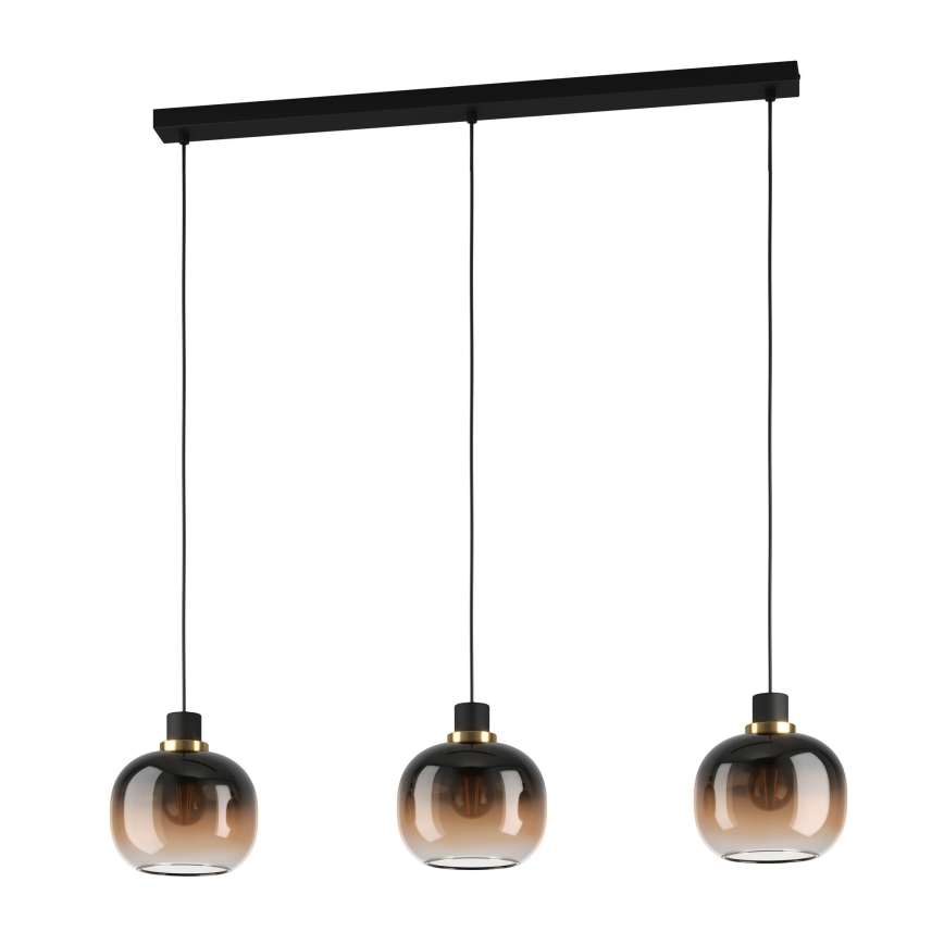 Eglo - Taklampa 3xE27/40W/230V brun