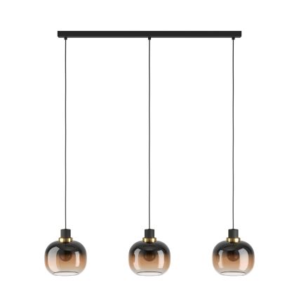 Eglo - Taklampa 3xE27/40W/230V brun