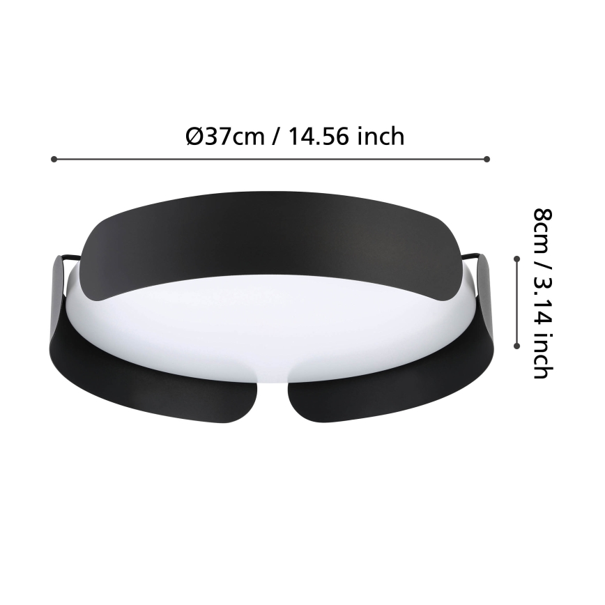 Eglo - LED-taklampa LED/20W/230V Ø 37 cm svart