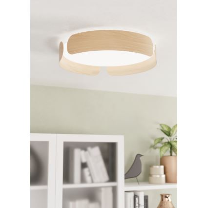 Eglo - LED-taklampa, 20 W, 230 V, Ø 37 cm, beige