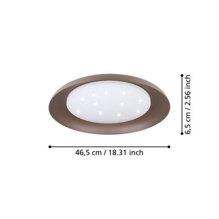Eglo 99704 - LED Taklampa PENJAMO LED/17,1W/230V brun