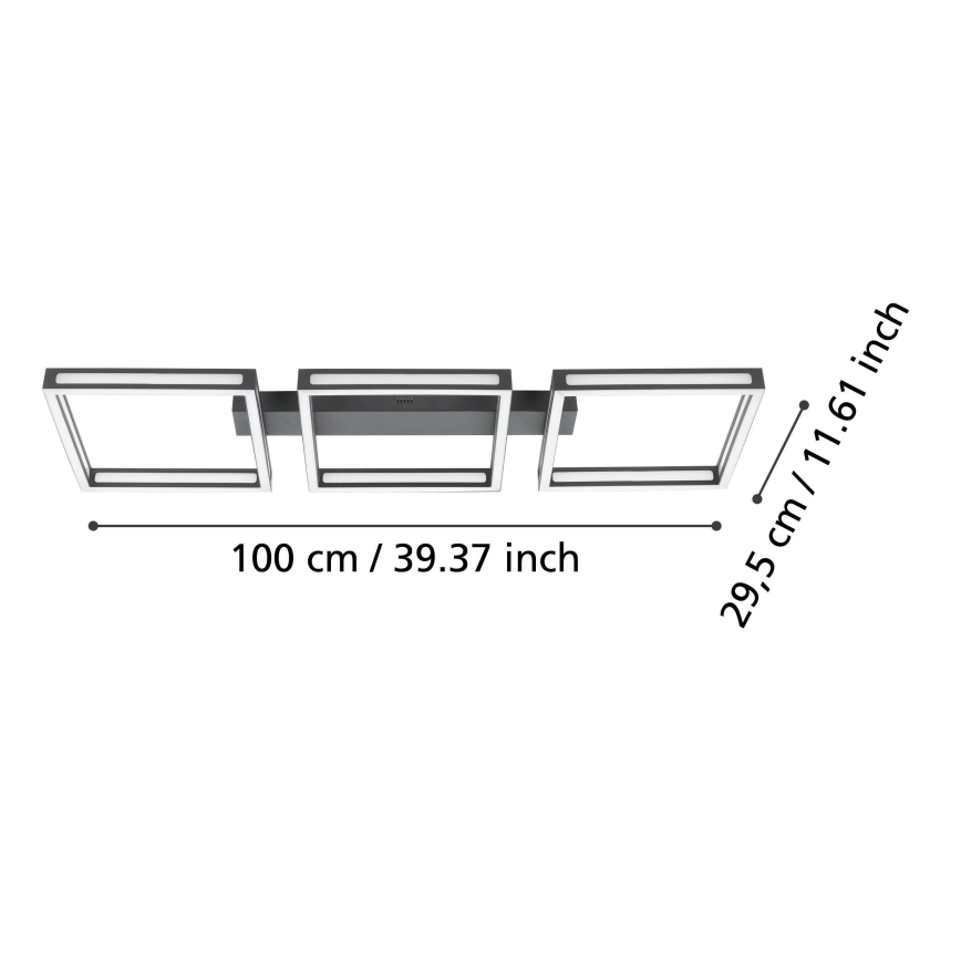 Eglo - LED taklampa  3xLED/11,2W/230V svart 