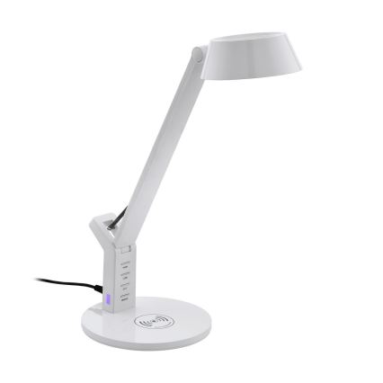 Eglo - LED ljusreglerad touch bordslampa  med trådlös laddning  LED/4,8W/230V vit 