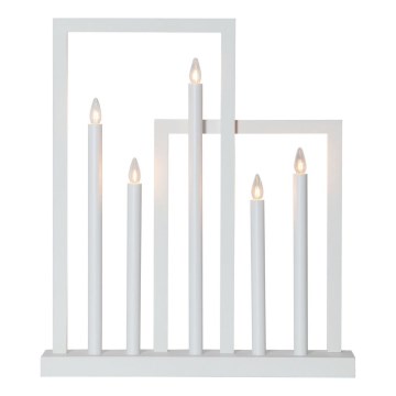 Eglo - Adventsljusstake FRAME 5xE10/3W/230V vit