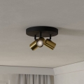 Eglo - Badrumsspot 3x GU10/5W/230V Ø 25 cm IP44 svart/guld