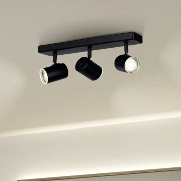 Eglo - Badrumsspotlight 3xGU10/5W/230V IP44 svart