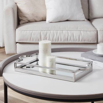 Eglo - Dekorativt bricka 23x45 cm skinande krom