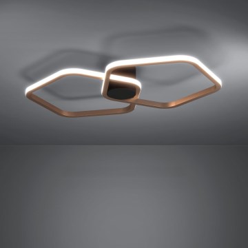 Eglo - Dimbar LED taklampa LED/20W/230V mässing + fjärrkontroll