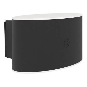 Eglo - Dimbar, uppladdningsbar, touchstyrd utomhusvägglampa LED/5W/5V 2000 mAh 3000/4000/6500K IP44 svart