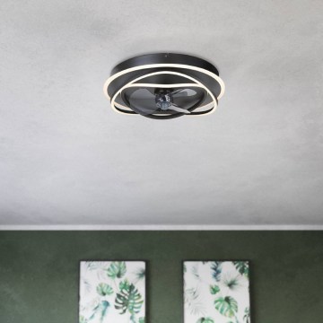 Eglo - Dimbara LED-takfläkt 4xLED/9W/230V 2700-6500K Ø 50 cm svart + fjärrkontroll