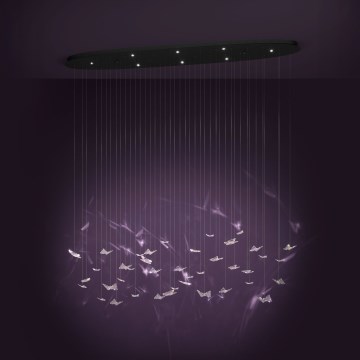 Eglo - Dimmbar LED-pendel på vajer 8xLED/4,2W/230V svart/transparent