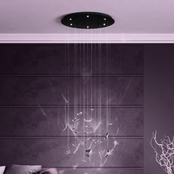 Eglo - Dimmbar LED-pendellampa med vajer 6xLED/4,2W/230V svart/klarglas