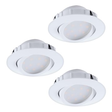 Eglo - KIT 3x LED Dimbar infälld belysning PINEDA 1xLED/5,5W/230V