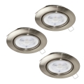 Eglo - KIT 3x LED infälld belysning 1xGU10/4W/230V matt krom