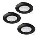 Eglo - KIT 3x LED infälld belysning 1xGU10/4W/230V svart