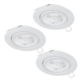 Eglo - KIT 3xLED Badrum infälld lampa 1xGU10/4W/230V IP44 vit