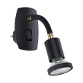 Eglo - LED-armatur för eluttag 1xGU10/4,5W/230V svart