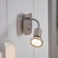 Eglo - LED-armatur för vägguttag 1xGU10/2,8W/230V matt krom