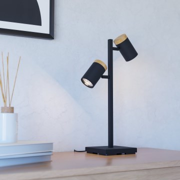 Eglo - LED bordslampa 2xGU10/4,5W/230V 3000K svart/brun