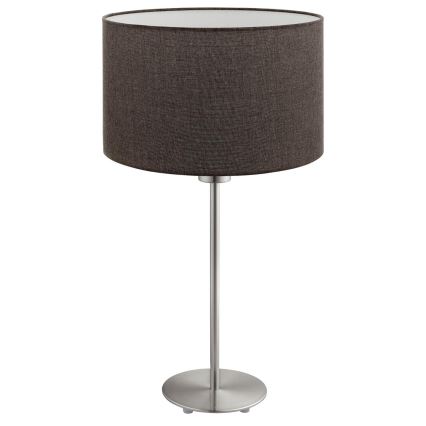 Eglo - LED Bordslampa TUNJA 1xE27/60W/230V 38,5 cm matt krom/brun