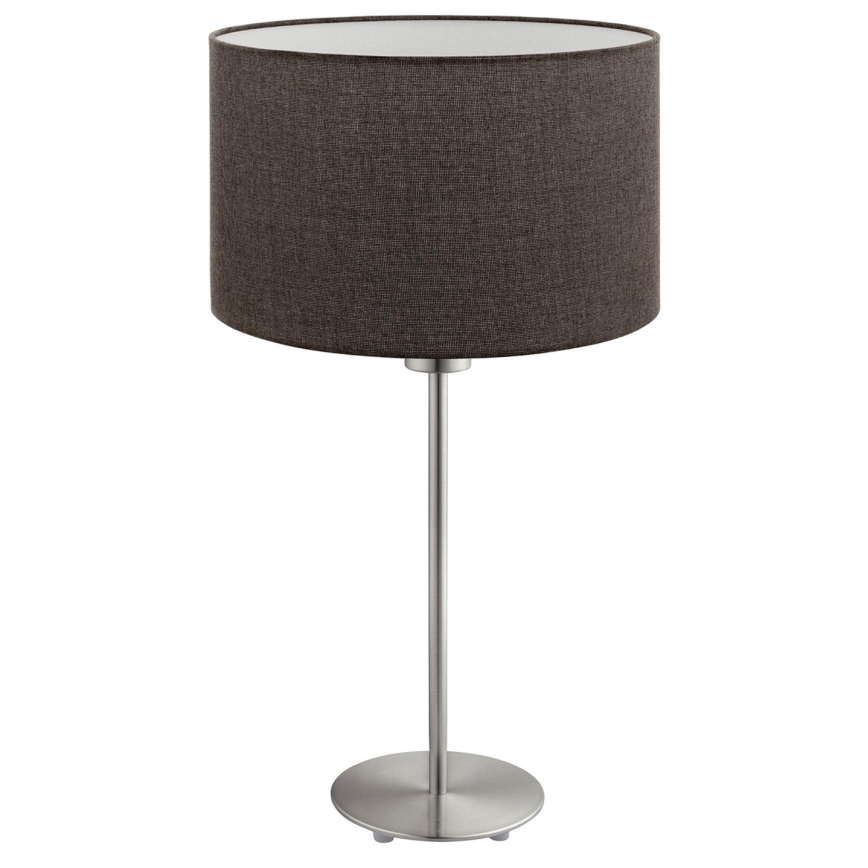 Eglo - LED Bordslampa TUNJA 1xE27/60W/230V 38,5 cm matt krom/brun