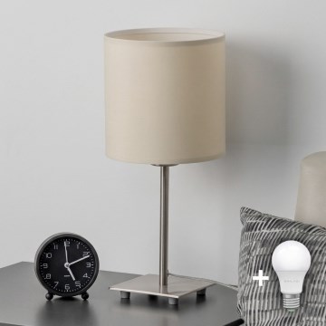 Eglo - LED bordslampa TUNJA 1xE27/60W/230V krämfärgad