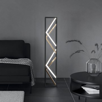 Eglo - LED Dimbar golvlampa LED/23W/230V 2700-6500K svart/guld + fjärrkontroll