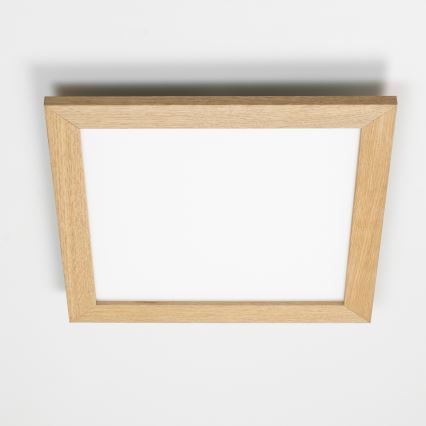 Eglo - LED dimbar infälld panel POZZALLO WOOD LED/21W/230V 2700-6500K 49,5x49,5 cm brun + fjärrkontroll