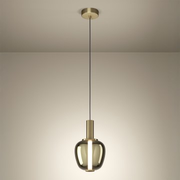 Eglo - LED dimbar pendellampa med vajer 1xLED/5,5W/230V + 1xLED/1,6W guld