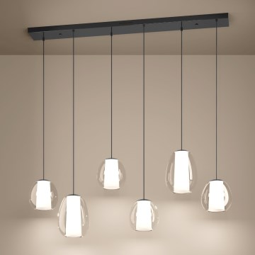 Eglo - LED dimbar pendellampa på kabel 2xLED/7W/230V + 4xLED/5,5W + 6xLED/1,6W 2200-6500K svart krom