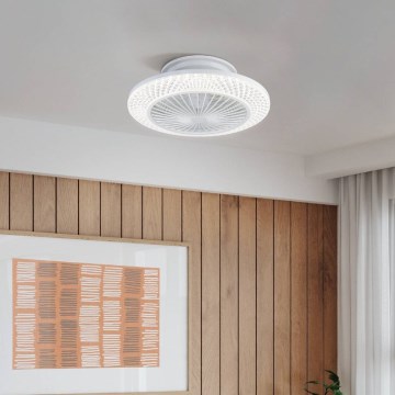 Eglo - LED-dimbar takfläkt 3x LED/12,6W/230V 2700-6500K Ø55 cm vit + fjärrkontroll